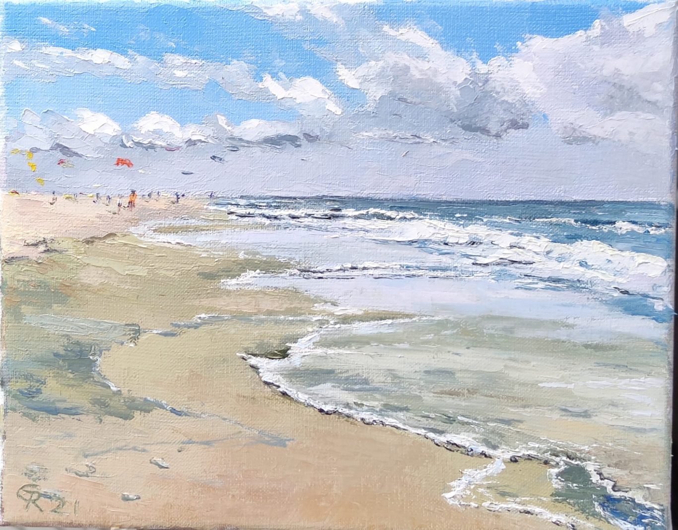 Gemälde von Eric Rothengatter mit dem Titel: Am Strand von SPOB