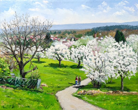 Eric Rothengatter "Blühende Obstbäume bei Busenbach"